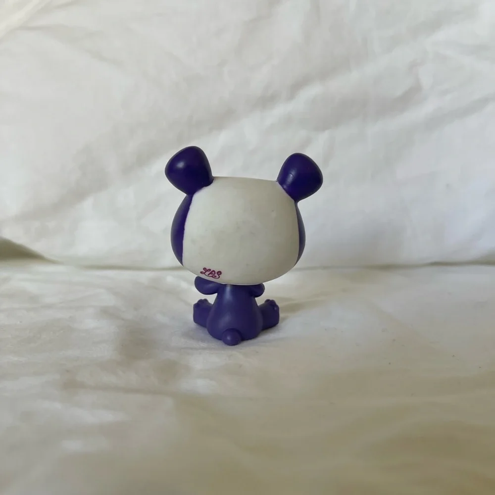 LITTLEST PETSHOP PET SHOP LPS #3620 HASBRO PANDA BEAR WHITE PURPLE PINK EYES